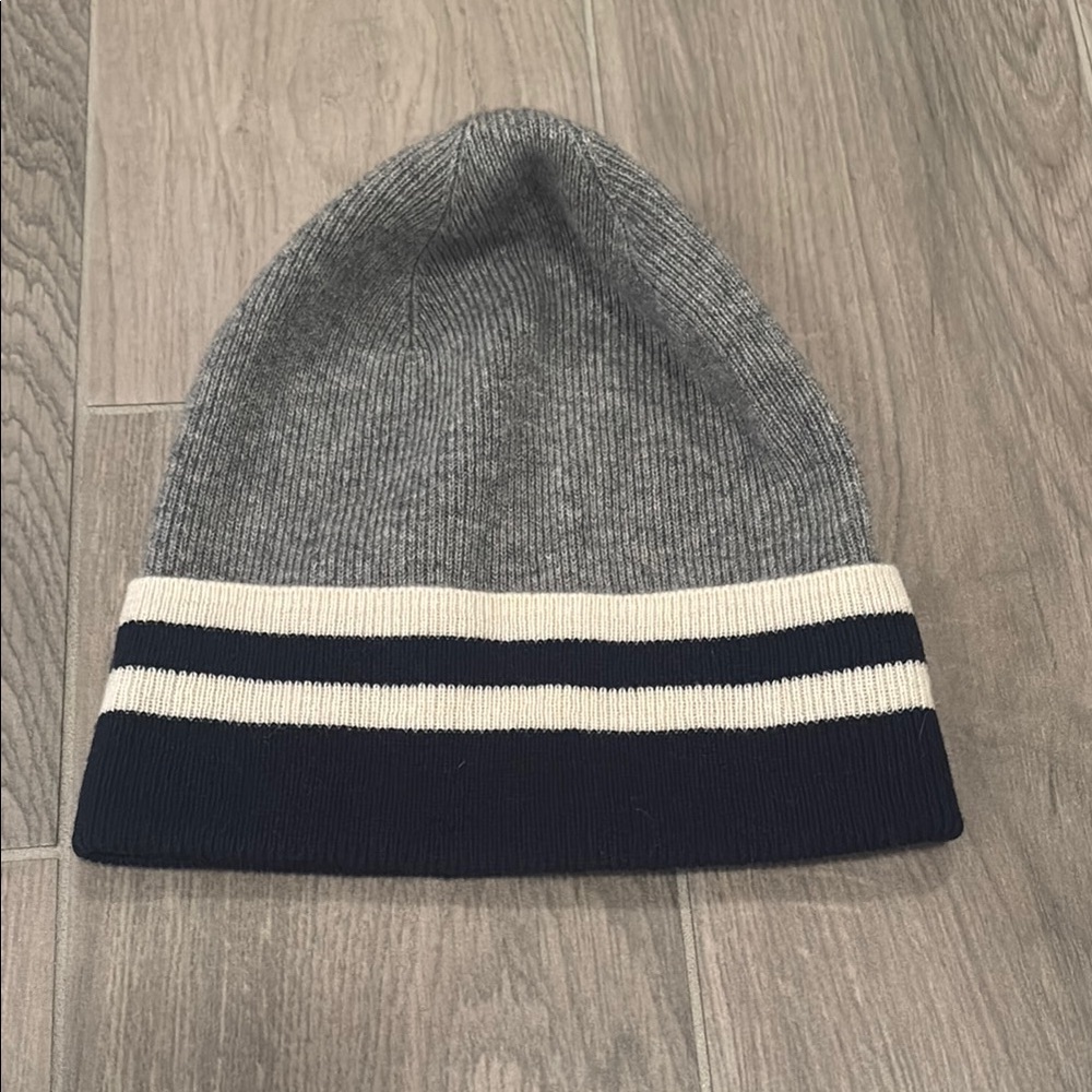 CrewCuts Boys Black Gray and White Beanie Size L/XL